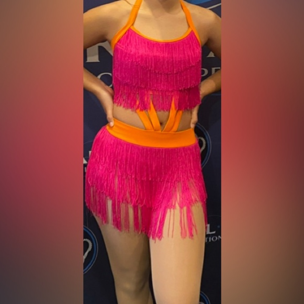 Pink Fringe Dance Costume